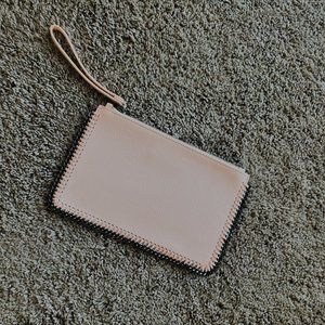 pink leather clutch MANGO